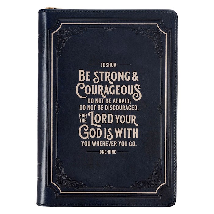 Be Strong & Courageous Zippered Journal