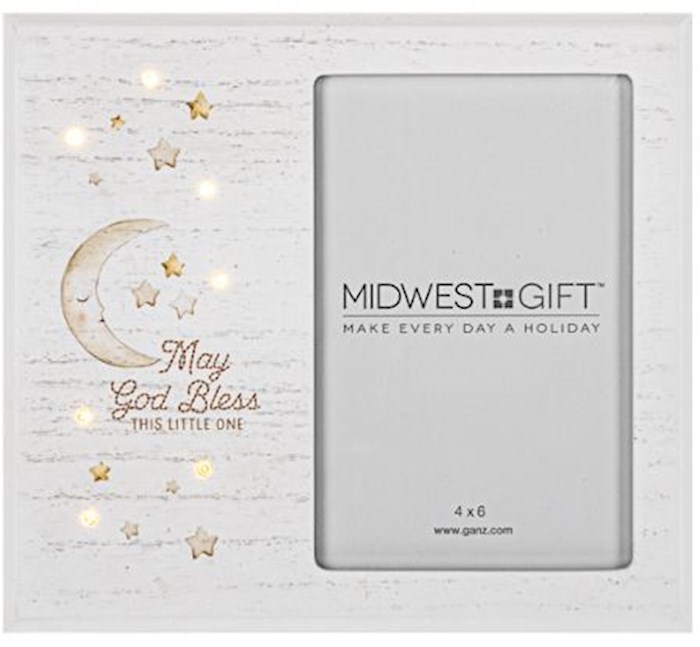 May God Bless This Little One LED Photo Frame